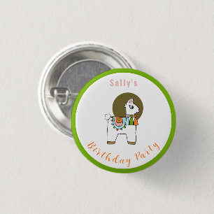 Badge Rond 2,50 Cm Mignonne pinata llama fête du Jeudi