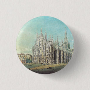 Badge Rond 2,50 Cm Milan Piazza del Duomo années 1850 par Carlo Bosso