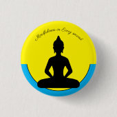Badge Rond 2,50 Cm Mindfult dans chaque seconde /Méditation & Yoga (Devant)