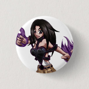 Badge Rond 2,50 Cm Mini bouton de PELLE (blanc)