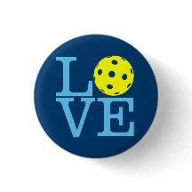 Mini bouton de Pickleball : AMOUR (bleu)