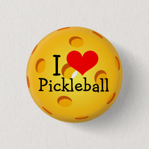 Badge Rond 2,50 Cm Mini bouton de Pickleball : J'aime Pickleball