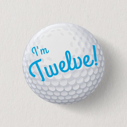 Badge Rond 2,50 Cm Mini Golf Balls Anniversaire Fête Enfants Bleu (Devant)