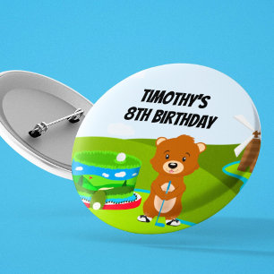 Badge Rond 2,50 Cm Mini Putt Putt Anniversaire mignonne Gopher