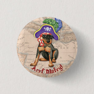 Badge Rond 2,50 Cm Miniature Pinscher Pirate