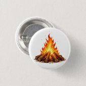 Badge Rond 2,50 Cm Minimal Fire Illustration  (Devant & derrière)