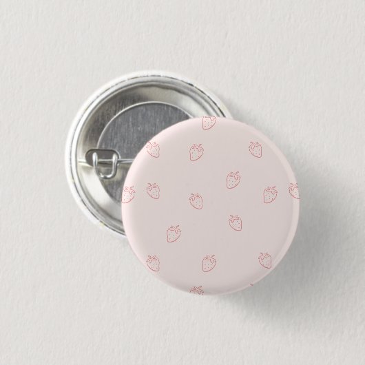 Badge Rond 2,50 Cm Minimalisme de la Fraise (Devant & derrière)