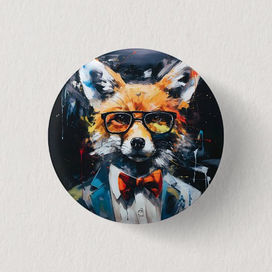 Badge Rond 2,50 Cm Minimalist Abstract Suited Fox (Devant)