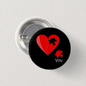 Badge Rond 2,50 Cm Missing Piece Heart Puzzle Valetines Day Shirt Gif (Devant & derrière)