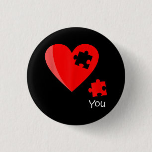 Badge Rond 2,50 Cm Missing Piece Heart Puzzle Valetines Day Shirt Gif