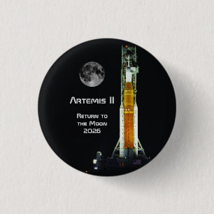 Badge Rond 2,50 Cm Mission Artemis II sur la Lune