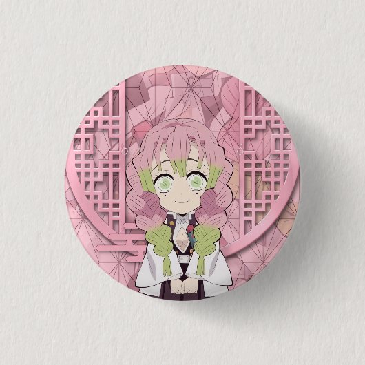 Badge Rond 2,50 Cm Mitsuri Kanroji Chibi (Devant)