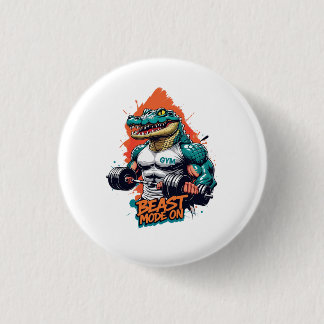 Badge Rond 2,50 Cm Mode Bête Sur Graffiti Crocodile Gym