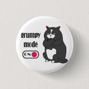 Badge Rond 2,50 Cm Mode grumeux sur drôle de gros chat