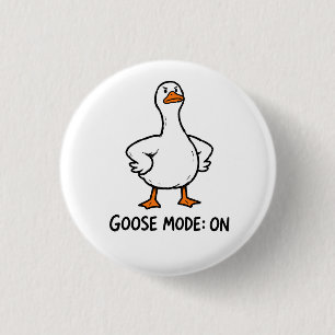 Badge Rond 2,50 Cm Mode Oie Activé Attitude Drôle de Oie Humour Silen