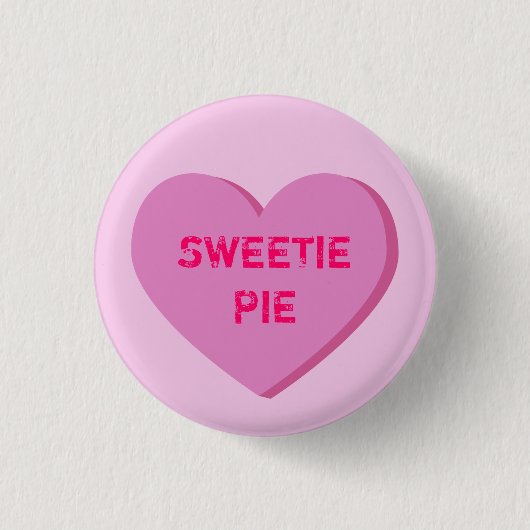 Badge Rond 2,50 Cm Modèle de coeur de conversation rose (Devant)