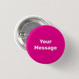 Badge Rond 2,50 Cm Modèle de message simple rose foncé avec texte bla
