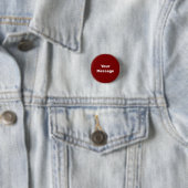 Badge Rond 2,50 Cm Modèle de message simple rouge foncé avec texte bl (En situation)