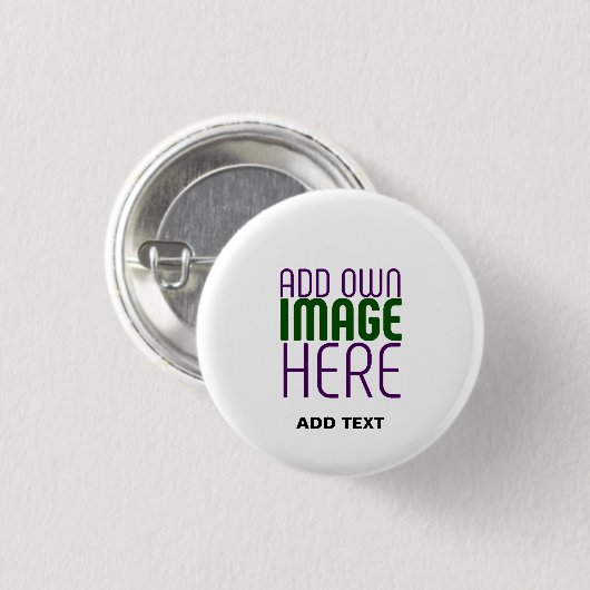BADGE ROND 2,50 CM MODÈLE DE TEXTE D'IMAGE BLANCHE SIMPLE MODERNE (Devant & derrière)
