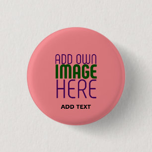 BADGE ROND 2,50 CM MODÈLE DE TEXTE D'IMAGE ROSE MODERNE ÉDITABLE SAUM
