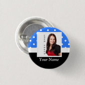 Badge Rond 2,50 Cm Modèle photo à points bleu (Devant & derrière)