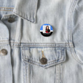 Badge Rond 2,50 Cm Modèle photo à points bleu (En situation)