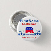 Badge Rond 2,50 Cm Modèle rond républicain de bouton (Devant & derrière)