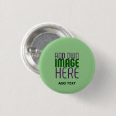 BADGE ROND 2,50 CM MODÈLE TEXTE D'IMAGE VERTE MINT MODERNE (Devant & derrière)