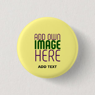 BADGE ROND 2,50 CM MODÈLE TEXTE MODERNE PASTEL JAUNE D'IMAGE