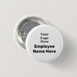 Badge Rond 2,50 Cm Modèle Votre logo ici et nom de l'employé