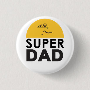 Badge Rond 2,50 Cm Modern Beautiful Design "SUPER DAD"