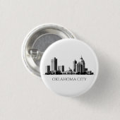 Badge Rond 2,50 Cm Modern Oklahoma City Stylized Skyline (Devant & derrière)