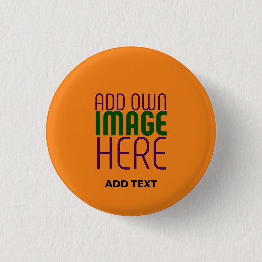 BADGE ROND 2,50 CM MODERNE ÉDITABLE DARK ORANGE MODÈLE TEXTE D'IMAGE (Devant)