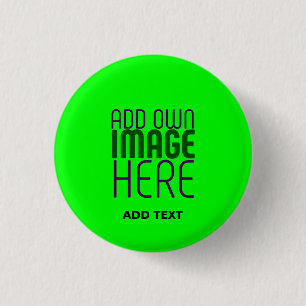 BADGE ROND 2,50 CM MODERNE ÉDITABLE NEON GREEN IMAGE MODÈLE TEXTE