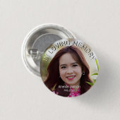 Badge Rond 2,50 Cm Moderne En mémoire d'amour Hommage commémoratif (Devant & derrière)