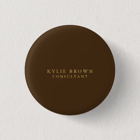 Badge Rond 2,50 Cm Moderne et élégant Brown Gold Professional (Devant)