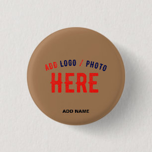 BADGE ROND 2,50 CM MODERNE ET MODERNE PERSONNALISABLE BROWN VÉRIFIÉ