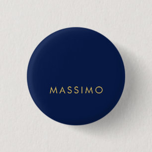 Badge Rond 2,50 Cm Moderne Minimaliste Bleu Or Professionnel Tendance
