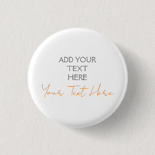 Badge Rond 2,50 Cm Moderne Minimaliste Personnalisé Ajouter Texte
