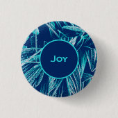 Badge Rond 2,50 Cm Moderne Turquoise Bleu Nature Custom Christian Joi (Devant)