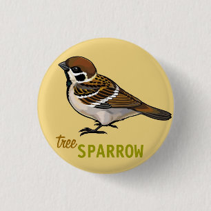 Badge Rond 2,50 Cm moineau d'arbre