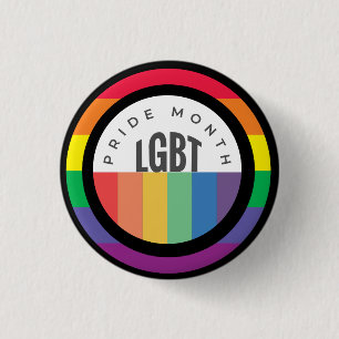 Badge Rond 2,50 Cm Mois de la fierté LGBT avec thème arc-en-ciel