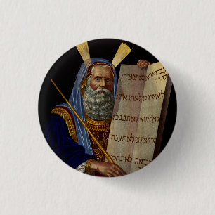 Badge Rond 2,50 Cm Moïse et les Tables de la Loi Art