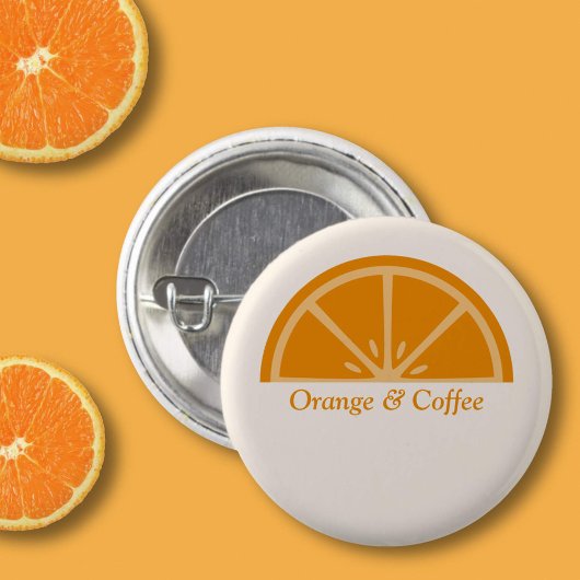 Badge Rond 2,50 Cm Moitié-tranche orange