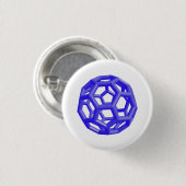 Badge Rond 2,50 Cm Molécule de Buckminsterfullerene (bleue) (Devant & derrière)