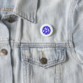 Badge Rond 2,50 Cm Molécule de Buckminsterfullerene (bleue) (En situation)