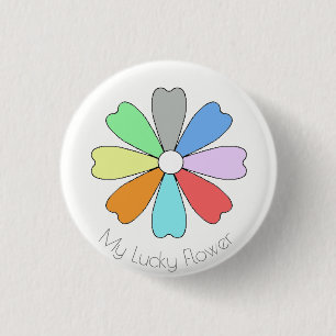 Badge Rond 2,50 Cm Mon bouton fleur chanceuse