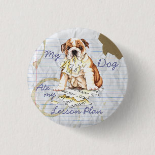 Badge Rond 2,50 Cm Mon Bulldog Met à jour mon plan de leçon