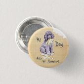 Badge Rond 2,50 Cm Mon caniche standard a mangé mes devoirs (Devant & derrière)