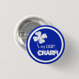 Badge Rond 2,50 Cm Mon Chanceux Shamrock De Charme Dans Une Épingle À